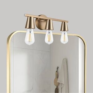 3-Light Modern Brass Wall Sconces Lighting with Metal Shade